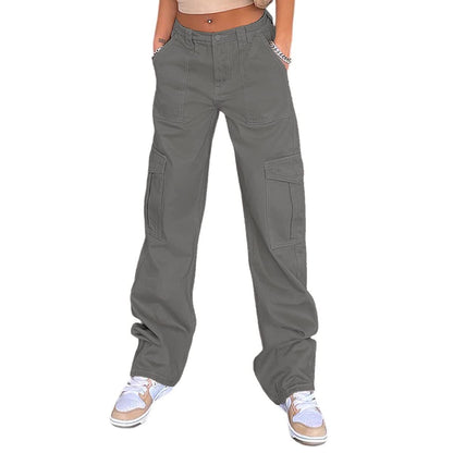 Slim High Waist Multi Pocket Cargo Pants