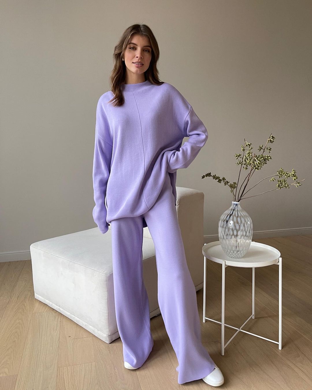 Long Sleeve Loose Sweater Knitted Set