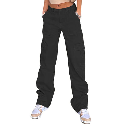 Slim High Waist Multi Pocket Cargo Pants