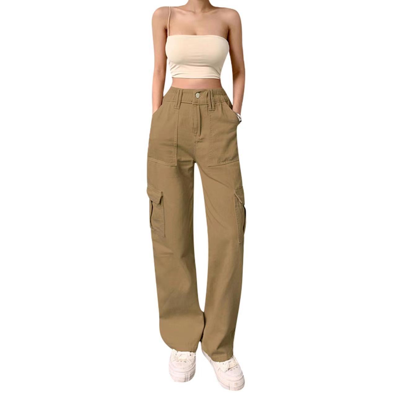 Slim High Waist Multi Pocket Cargo Pants